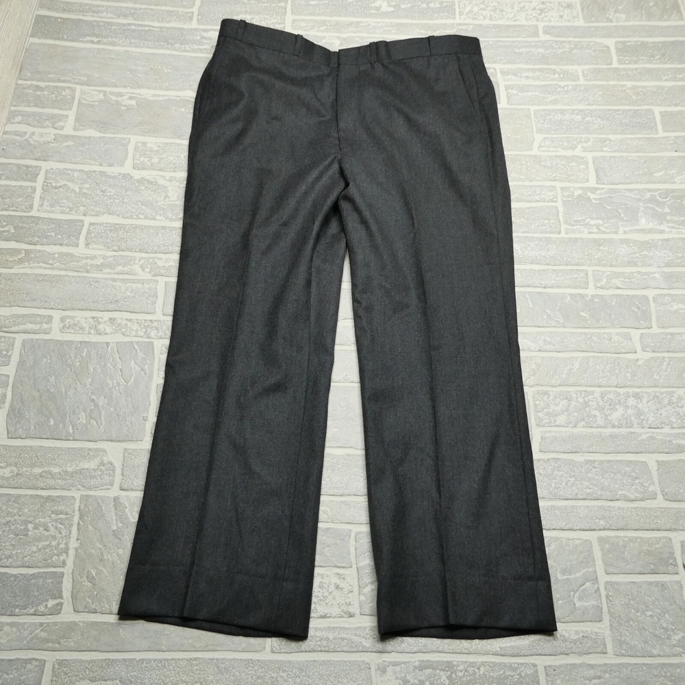 Jaymar Wool Dress Pants Mens 39 Charcoal Gray Flat Front Trouser Slacks